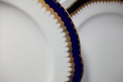 COALPORT SPEARPOINT COBALT 866 SCALLOPED- DINNER PLATE  10 1/2"  &  10 5/8" ..... http://jaapiesfinechinastore.com