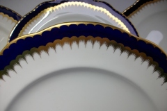 COALPORT SPEARPOINT COBALT 866 SCALLOPED- DINNER PLATE  10 1/2"  &  10 5/8" ..... https://www.jaapiesfinechinastore.com