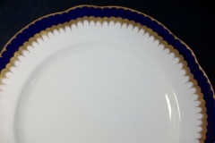 COALPORT SPEARPOINT COBALT 866 SCALLOPED- DINNER PLATE  10 1/2"  &  10 5/8" ..... https://www.jaapiesfinechinastore.com