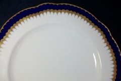 COALPORT SPEARPOINT COBALT 866 SCALLOPED- DINNER PLATE  10 1/2"  &  10 5/8" ..... http://jaapiesfinechinastore.com