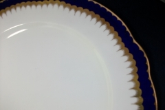 COALPORT SPEARPOINT COBALT 866 SCALLOPED- DINNER PLATE  10 1/2"  &  10 5/8" ..... https://www.jaapiesfinechinastore.com