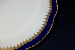 COALPORT SPEARPOINT COBALT 866 SCALLOPED- DINNER PLATE  10 1/2"  &  10 5/8" ..... https://www.jaapiesfinechinastore.com