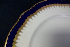 COALPORT SPEARPOINT COBALT 866 SCALLOPED- DINNER PLATE  10 1/2"  &  10 5/8" ..... http://jaapiesfinechinastore.com