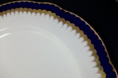COALPORT SPEARPOINT COBALT 866 SCALLOPED- DINNER PLATE  10 1/2"  &  10 5/8" ..... http://jaapiesfinechinastore.com