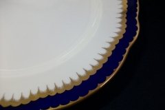 COALPORT SPEARPOINT COBALT 866 SCALLOPED- DINNER PLATE  10 1/2"  &  10 5/8" ..... http://jaapiesfinechinastore.com