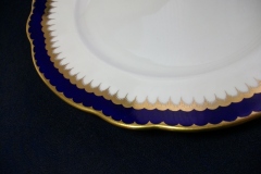 COALPORT SPEARPOINT COBALT 866 SCALLOPED- DINNER PLATE  10 1/2"  &  10 5/8" ..... https://www.jaapiesfinechinastore.com