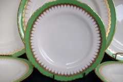 COALPORT  SPEARPOINT GREEN #Y3691 SCALLOPED-   BREAD & BUTTER PLATE  .....   https://www.jaapiesfinechinastore.com