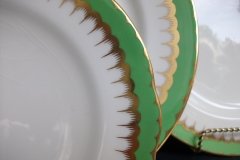 COALPORT  SPEARPOINT GREEN #Y3691 SCALLOPED-   BREAD & BUTTER PLATE  .....   http://jaapiesfinechinastore.com