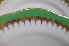 COALPORT  SPEARPOINT GREEN #Y3691 SCALLOPED-   BREAD & BUTTER PLATE  .....   https://www.jaapiesfinechinastore.com