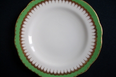 COALPORT  SPEARPOINT GREEN #Y3691 SCALLOPED-   BREAD & BUTTER PLATE  .....   https://www.jaapiesfinechinastore.com