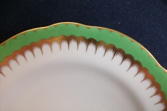 COALPORT  SPEARPOINT GREEN #Y3691 SCALLOPED-   BREAD & BUTTER PLATE  .....   https://www.jaapiesfinechinastore.com