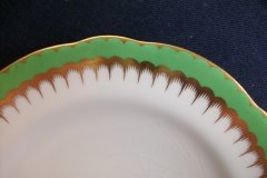 COALPORT  SPEARPOINT GREEN #Y3691 SCALLOPED-   BREAD & BUTTER PLATE  .....   http://jaapiesfinechinastore.com