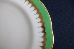 COALPORT  SPEARPOINT GREEN #Y3691 SCALLOPED-   BREAD & BUTTER PLATE  .....   https://www.jaapiesfinechinastore.com