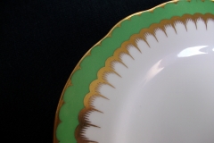 COALPORT  SPEARPOINT GREEN #Y3691 SCALLOPED-   BREAD & BUTTER PLATE  .....   https://www.jaapiesfinechinastore.com