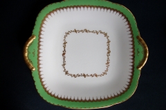 COALPORT  SPEARPOINT GREEN #Y3691-   CAKE SERVING PLATE #1  .....   https://www.jaapiesfinechinastore.com