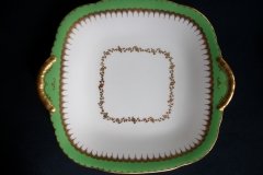 COALPORT  SPEARPOINT GREEN #Y3691-   CAKE SERVING PLATE #1  .....   http://jaapiesfinechinastore.com