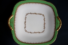 COALPORT  SPEARPOINT GREEN #Y3691-   CAKE SERVING PLATE #2  .....   https://www.jaapiesfinechinastore.com