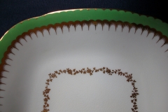 COALPORT  SPEARPOINT GREEN #Y3691-   CAKE SERVING PLATE #2  .....   https://www.jaapiesfinechinastore.com