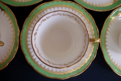 COALPORT SPEARPOINT GREEN #Y3691- COFFEE CUP & SAUCER ..... https://www.jaapiesfinechinastore.com