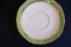 COALPORT SPEARPOINT GREEN #Y3691- COFFEE CUP & SAUCER ..... https://www.jaapiesfinechinastore.com