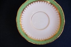 COALPORT SPEARPOINT GREEN #Y3691- COFFEE CUP & SAUCER ..... http://jaapiesfinechinastore.com