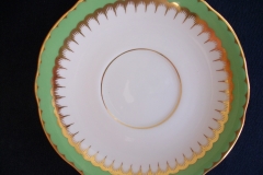 COALPORT SPEARPOINT GREEN #Y3691- COFFEE CUP & SAUCER ..... https://www.jaapiesfinechinastore.com