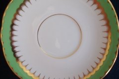 COALPORT SPEARPOINT GREEN #Y3691- COFFEE CUP & SAUCER ..... http://jaapiesfinechinastore.com