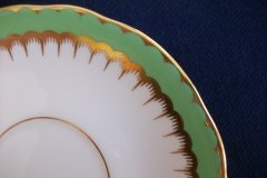 COALPORT SPEARPOINT GREEN #Y3691- COFFEE CUP & SAUCER ..... http://jaapiesfinechinastore.com