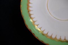 COALPORT SPEARPOINT GREEN #Y3691- COFFEE CUP & SAUCER ..... http://jaapiesfinechinastore.com