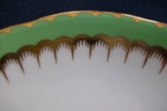 COALPORT SPEARPOINT GREEN #Y3691- COFFEE CUP & SAUCER ..... http://jaapiesfinechinastore.com