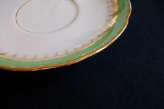 COALPORT SPEARPOINT GREEN #Y3691- COFFEE CUP & SAUCER ..... https://www.jaapiesfinechinastore.com