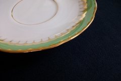COALPORT SPEARPOINT GREEN #Y3691- COFFEE CUP & SAUCER ..... http://jaapiesfinechinastore.com