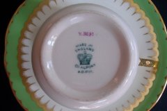 COALPORT SPEARPOINT GREEN #Y3691- COFFEE CUP & SAUCER ..... http://jaapiesfinechinastore.com