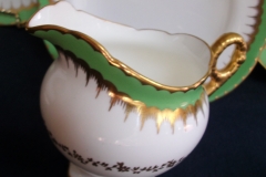 COALPORT  SPEARPOINT GREEN #Y3691-   CREAMER  .....   https://www.jaapiesfinechinastore.com