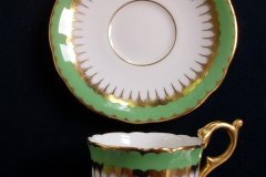 COALPORT SPEARPOINT GREEN #6143A- DEMITASSE CUP & SAUCER .....   http://jaapiesfinechinastore.com
