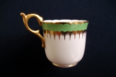 COALPORT SPEARPOINT GREEN #6143A- DEMITASSE CUP & SAUCER .....   https://www.jaapiesfinechinastore.com