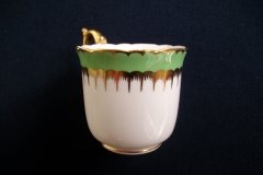 COALPORT SPEARPOINT GREEN #6143A- DEMITASSE CUP & SAUCER .....   http://jaapiesfinechinastore.com