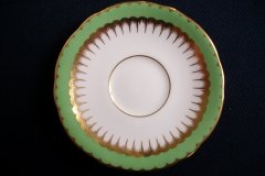 COALPORT SPEARPOINT GREEN #6143A- DEMITASSE CUP & SAUCER .....   http://jaapiesfinechinastore.com