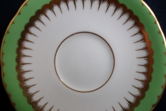 COALPORT SPEARPOINT GREEN- DEMITASSE CUP & SAUCER