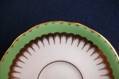 COALPORT SPEARPOINT GREEN #6143A- DEMITASSE CUP & SAUCER .....   http://jaapiesfinechinastore.com