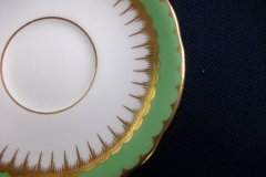 COALPORT SPEARPOINT GREEN #6143A- DEMITASSE CUP & SAUCER .....   http://jaapiesfinechinastore.com