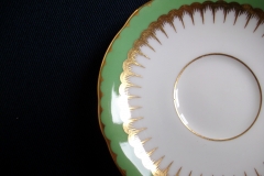 COALPORT SPEARPOINT GREEN #6143A- DEMITASSE CUP & SAUCER .....   https://www.jaapiesfinechinastore.com