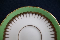 COALPORT SPEARPOINT GREEN #6143A- DEMITASSE CUP & SAUCER .....   http://jaapiesfinechinastore.com