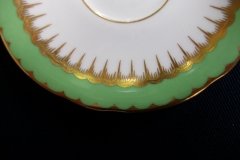 COALPORT SPEARPOINT GREEN #6143A- DEMITASSE CUP & SAUCER .....   http://jaapiesfinechinastore.com