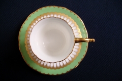 COALPORT SPEARPOINT GREEN #6143A- DEMITASSE CUP & SAUCER .....   https://www.jaapiesfinechinastore.com