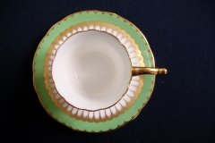 COALPORT SPEARPOINT GREEN #6143A- DEMITASSE CUP & SAUCER .....   http://jaapiesfinechinastore.com