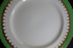 COALPORT  SPEARPOINT GREEN #6143 SMOOTH-   DINNER PLATE  .....   https://www.jaapiesfinechinastore.com