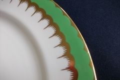 COALPORT  SPEARPOINT GREEN #6143 SMOOTH-   DINNER PLATE  .....   https://www.jaapiesfinechinastore.com