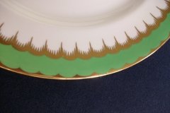 COALPORT  SPEARPOINT GREEN #6143 SMOOTH-   DINNER PLATE  .....   http://jaapiesfinechinastore.com