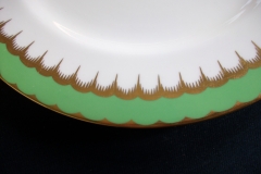 COALPORT  SPEARPOINT GREEN #6143 SMOOTH-   DINNER PLATE  .....   https://www.jaapiesfinechinastore.com